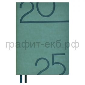 Ежедневник датир.А6+ Феникс+ ГОУТСКИН мягкий переплет зеленый 67052