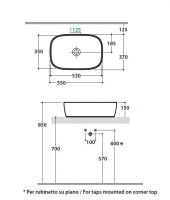 Раковина Globo Genesis GE044 55 х 37 схема 2