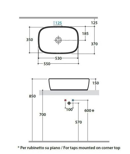 Раковина Globo Genesis GE044 55 х 37 ФОТО