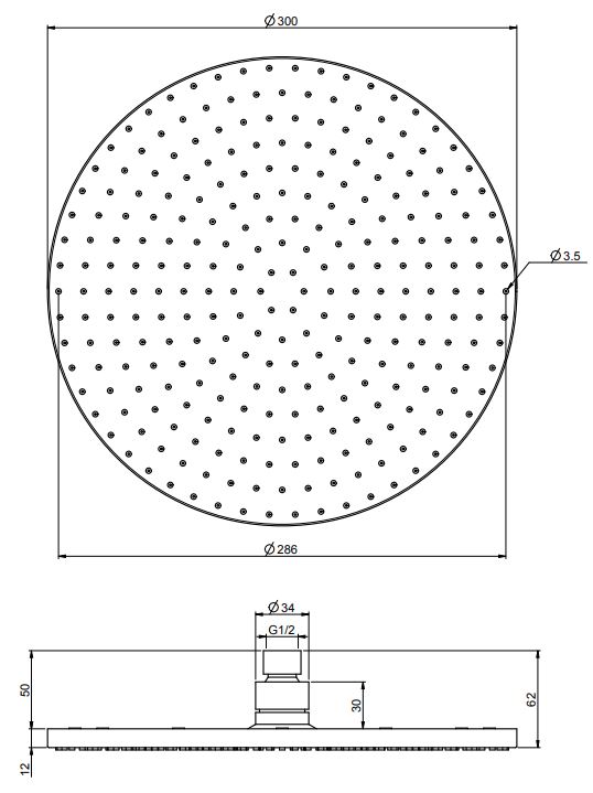 Тропический душ Fima - carlo frattini Wellness F2224/2CR 30х30 схема 2