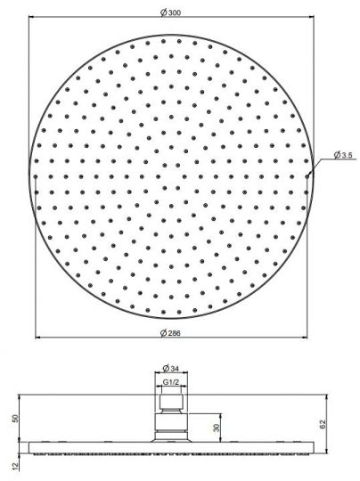 Тропический душ Fima - carlo frattini Wellness F2224/2CR 30х30 ФОТО