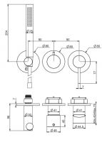 Смеситель для ванны c душем Fima carlo frattini Spillo up F3049X8CR схема 2