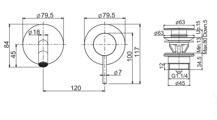 Смеситель для раковины Fima carlo frattini Spillo up F3051NLX8NS схема 2