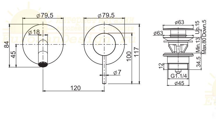 Смеситель для раковины Fima carlo frattini Spillo up F3051NX8NS схема 2