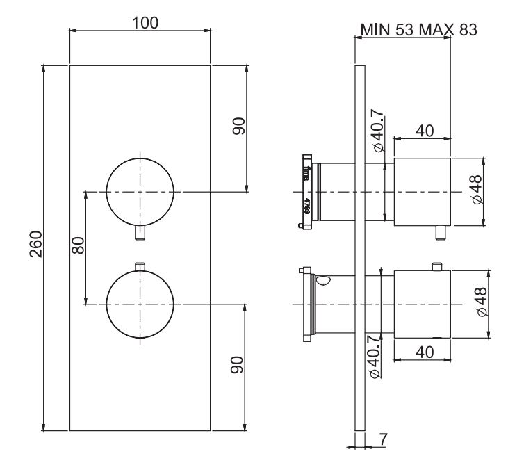 Смеситель для ванны и душа Fima carlo frattini Spillo steel F3079X7 схема 2