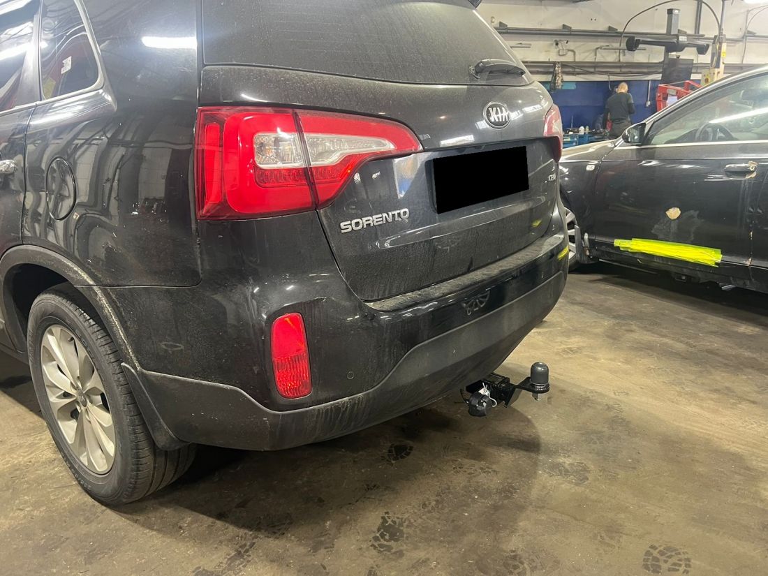 Фаркоп "Уникар" Hyundai Santa Fe  III поколение, Hyundai Grand Santa Fe I поколение, Kia Sorento II поколение (рест.)