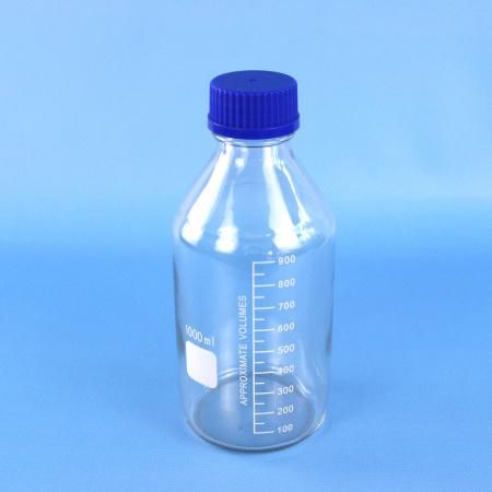 Банка для реактивов, объём 1000 мл, светлое стекло, градуированная