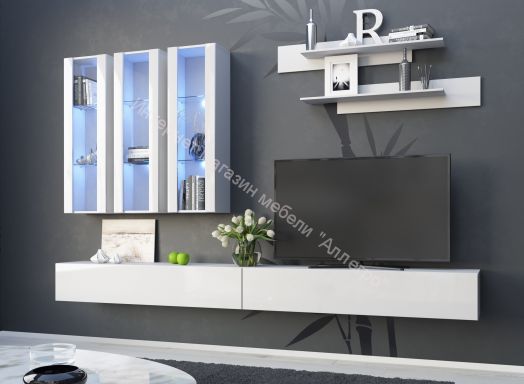 Шкаф навесной Point тип-21 Чёрный глянец/Чёрный матовый