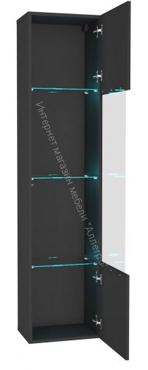 Шкаф навесной Point тип-42 Чёрный глянец/Чёрный матовый