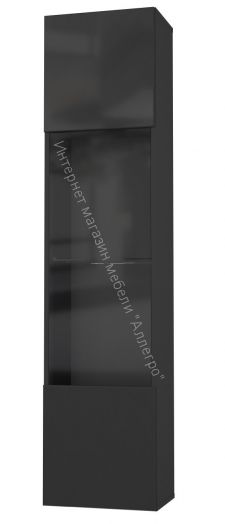 Шкаф навесной Point тип-42 Чёрный глянец/Чёрный матовый