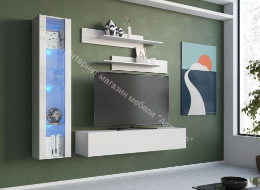 Шкаф навесной Point тип-41 Белый глянец/Белый матовый