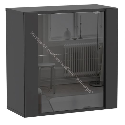 Шкаф навесной Point тип-61 Чёрный глянец/Чёрный матовый