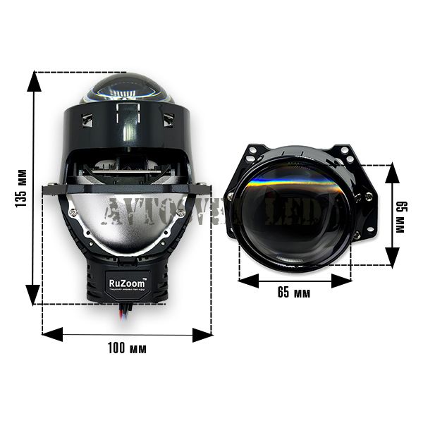 Светодиодные би-линзы BI-LED-AS7 (BI-LED дальний, ближний свет)