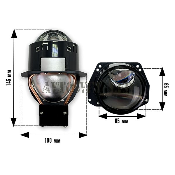 Светодиодные би-линзы BI-LED-AS8 (BI-LED дальний, ближний свет)