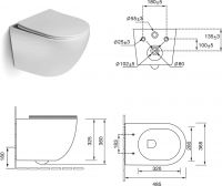 Унитаз подвесной безободковый бежевый матовый SantiLine SL-5101 схема 2