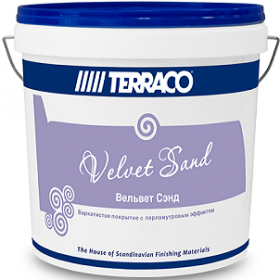 Декоративное Покрытие Terraco Velvet Sand 5кг Тростник, Перламутровое, Блестящее с Кварцем, Эффект Античности / Террако Вельвет Сэнд.