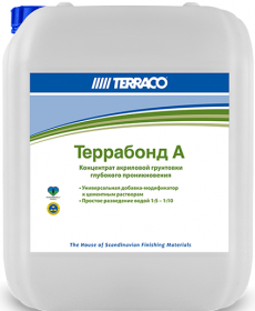 Грунтовка-Концентрат Terraco Terrabond A 5кг Добавка-Пластификатор, Универсальная, Бесцветная / Террако Террабонд А.
