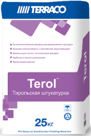 Декоративная Штукатурка Короед Terraco Terol Decor 25кг Серая, Минеральная, Зерно 2.0мм / Террако Терол Декор.