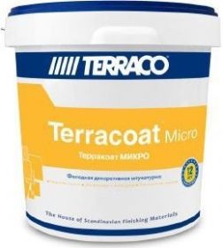 Декоративная Штукатурка Шуба Terraco Terracoat Micro 25кг Белая, Фасадная, Рельефная с Микро Текстурой / Террако Терракоат Микро.