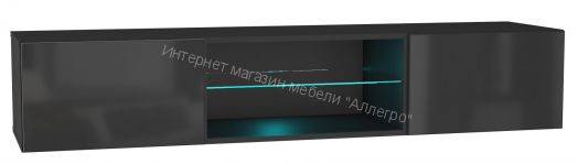 Шкаф навесной Point тип-33 Чёрный глянец/Чёрный матовый