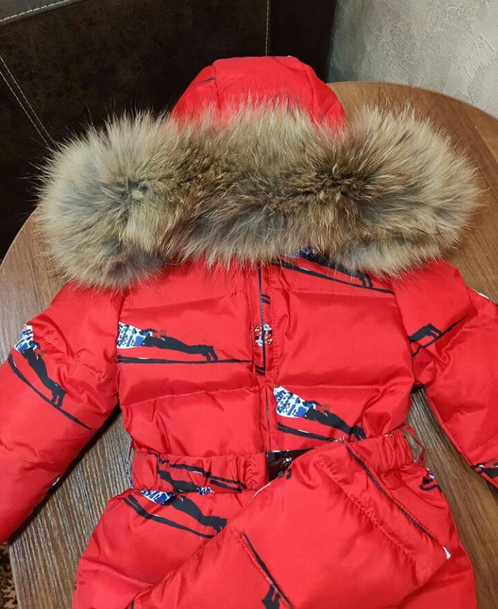 MONCLER ДЕТСКИЙ КОМБИНЕЗОН (МОНКЛЕР) КРАСНЫЙ С РИСУНКОМ