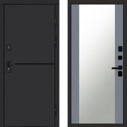 Входная дверь Termo-door Тренд Блэк Зеркало Грей Софт