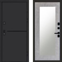 Входная дверь Termo-door Тренд Блэк Зеркало Триумф бетон светлый