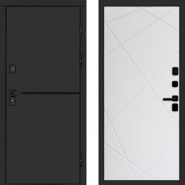 Входная дверь Termo-door Тренд Блэк Лучи белый софт