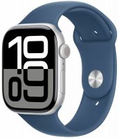 Apple Watch Series 10, 46mm, Silver Aluminum Case, Sport Band, ML