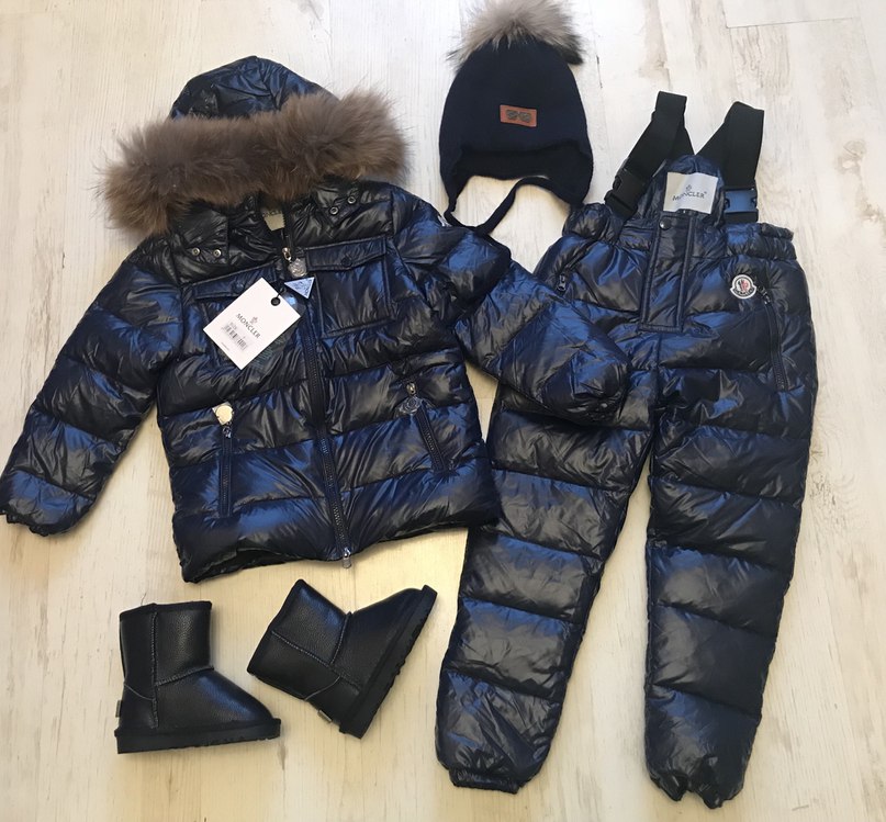 MONCLER ДЕТСКИЙ КОСТЮМ (МОНКЛЕР) ЧЕРНЫЙ С ШАПКОЙ