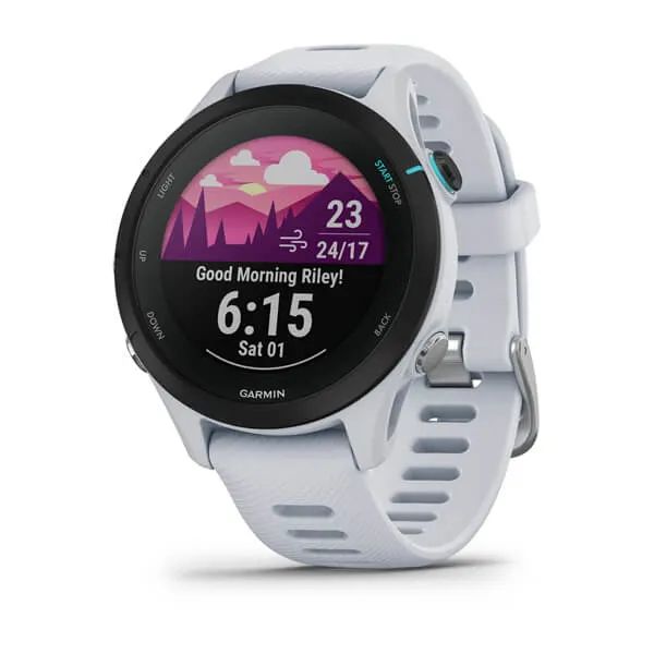 Умные часы Garmin Forerunner 255S Music с белым ремешком