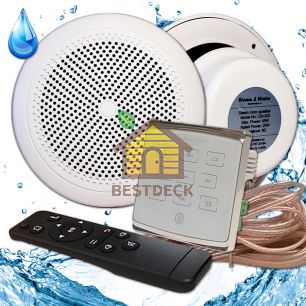 Комплект влагостойкой акустики для бани, сауны и хамама - SW 2 White ECO