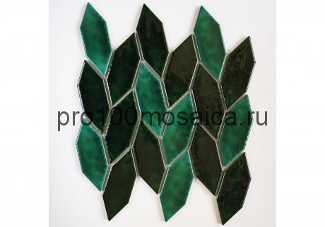 GREEN GARDEN с кракелюром Плитка мозаика керамика зеленая PORCELAIN, 268*268*8 (ORRO Mosaic)