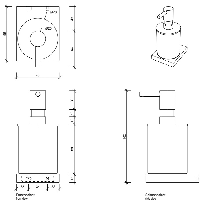 Decor Walther Contract 0651600 Дозатор для жидкого мыла ФОТО