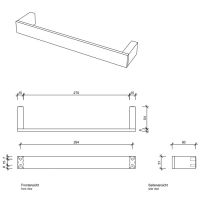 Держатель для полотенца Decor Walther Contract 650600/65660 300 мм схема 2