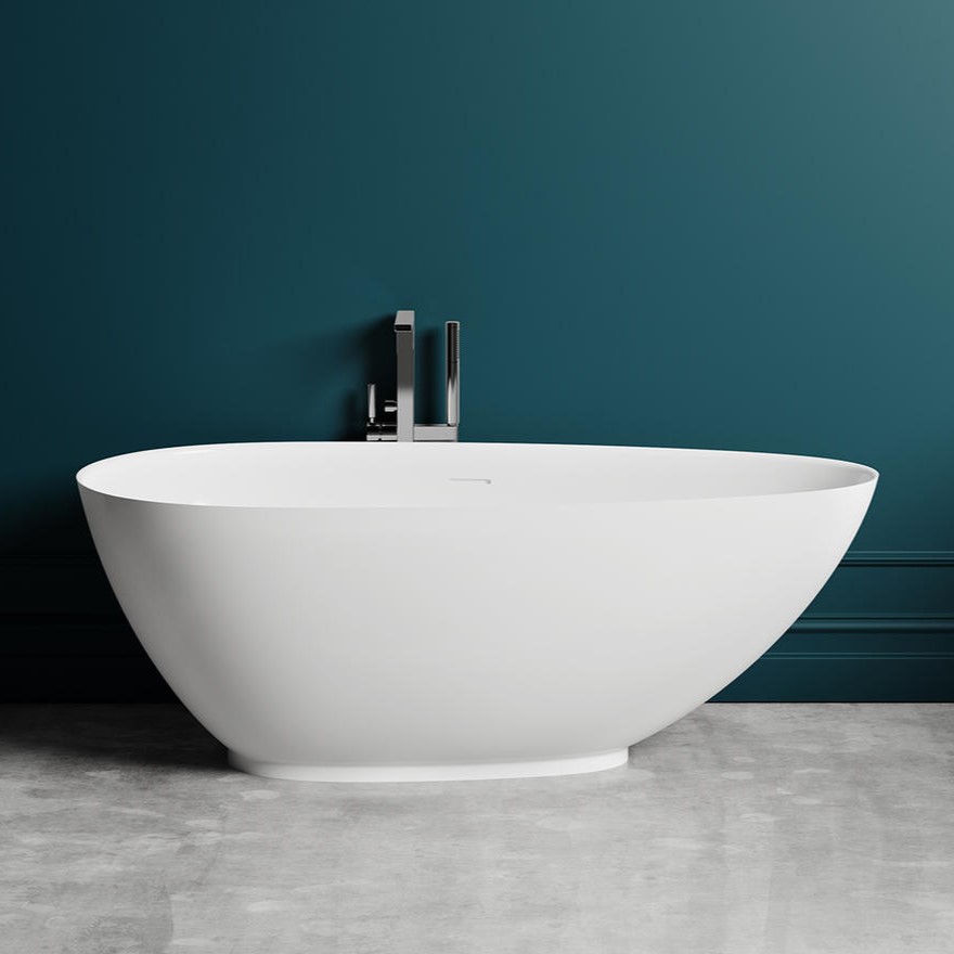 Белая ванна из искусственного камня Salini Paola Bassa 160x77 S-sense