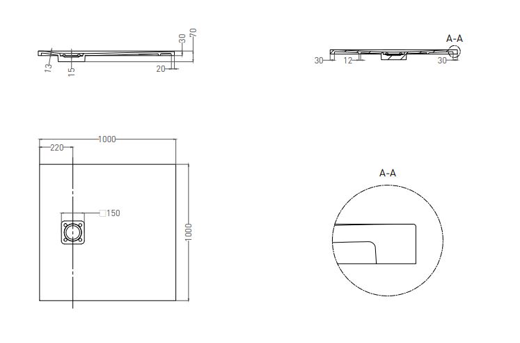 Поддон для душа Salini Oasi 120324MRF 100x100 ФОТО