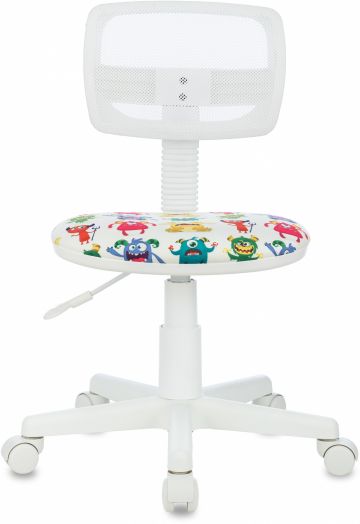 Кресло детское Бюрократ CH-W299 (белый TW-15 сиденье мультиколор монстры сетка/ткань крестов. пластик)