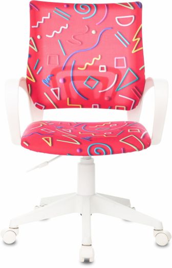 Кресло детское Бюрократ BUROKIDS 1 W (малиновый Sticks 05 крестов. пластик пластик белый)