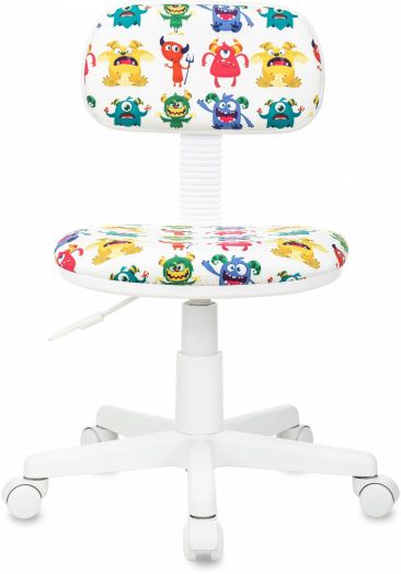 Кресло детское Бюрократ CH-W201NX (белый монстры крестов. пластик пластик белый)