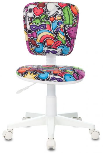 Кресло детское Бюрократ CH-W204NX (мультиколор маскарад крестов. пластик пластик белый)
