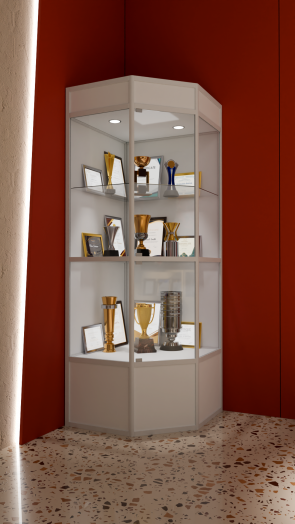 Шкаф-витрина угловая 800х800х2200 мм