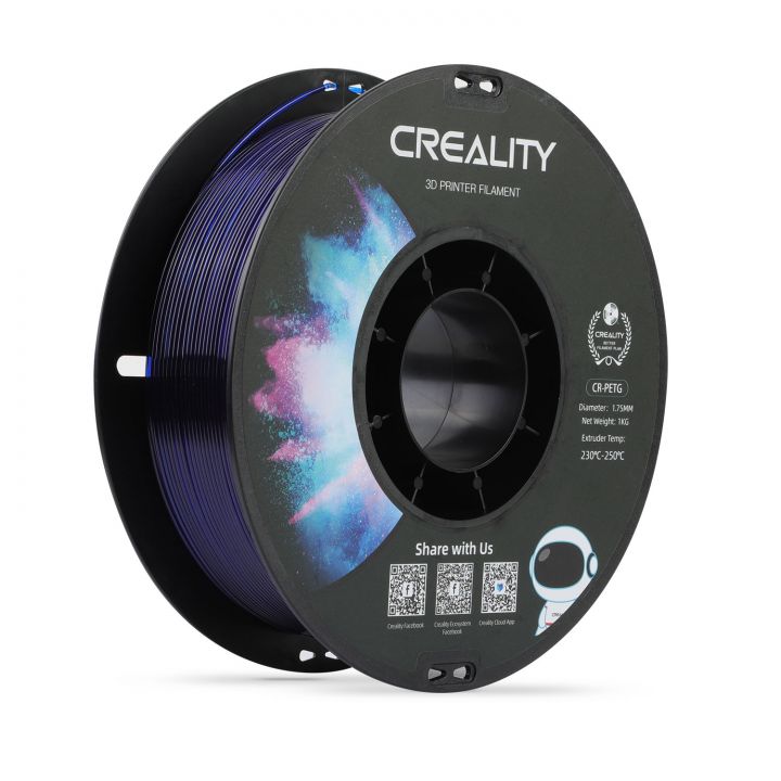 CR-PETG пластик для 3Д принтеров CREALITY 1.75mm, 1кг Прозрачный синий