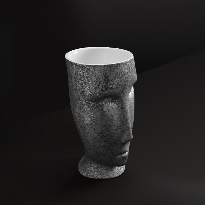 Изображение Раковина Kerasan Artwork Moloco 474086 45х51х94.5 см цвет серебро