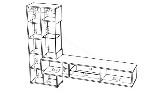 Шкаф навесной Point Тип-70 Дуб Вотан/Серый графит