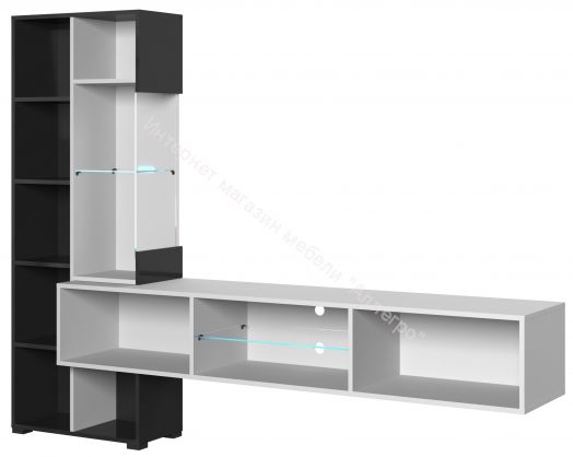 Гостиная Point Тип-70 Белый глянец/Чёрный глянец