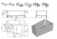 Гидромассажная акриловая ванна Kolpa San Beatrice 170x110 схема 2