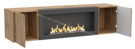 Шкаф навесной POINT ТИП-28 SBK с биокамином Дуб Вотан