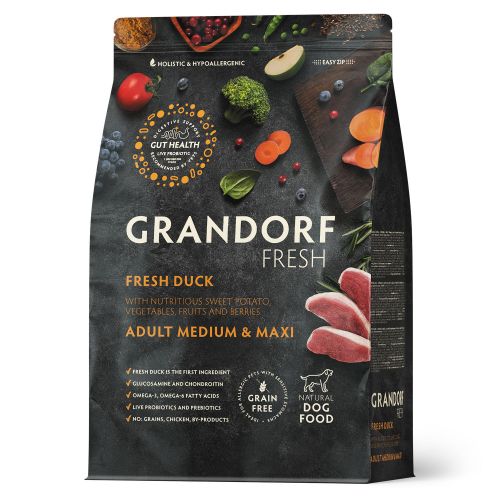 GRANDORF Fresh Dog Adult MED&MAXI Duck&Sweet Potato (Свежее мясо утки с бататом для собак средних и крупных пород)