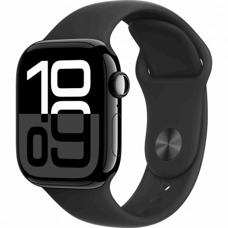 Apple Watch S10 42 mm Jet Black Aluminum Case Sport Band S/M